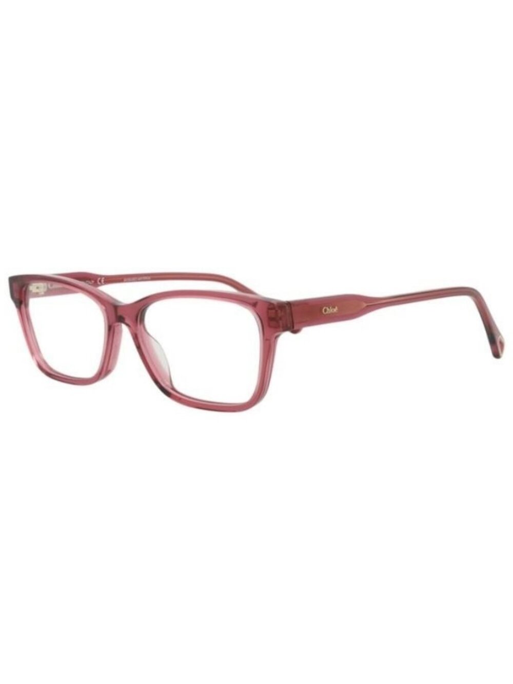 New Chloé Womens Square/Rectangle Pink Pink Transparent Fashion Designer Eyeglas